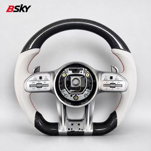 Volant en cuir blanc et fibre de carbone 809 personnalisé, adapté aux Mercedes Benz A/C/E/G GT <span class=keywords><strong>63</strong></span>/CLS/CLA/E200/<span class=keywords><strong>AMG</strong></span> A45 - Product Image 1
