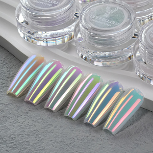 Poudre à ongles effet miroir magique 6 couleurs YOKEFELLOW GT116, poudre à ongles chromée pour salon de manucure - Product Image 6