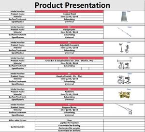 Échafaudage certifié CE, support galvanisé, barre transversale, barre verticale, barre oblique, support de base, série 48, chantier de construction - Product Image 5
