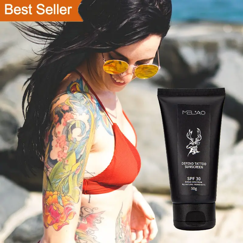 Tattoo Sun Protector Sun Lotion Skin Moisturizer Private Label Tattoo Sunscreen Waterproof Natural Sunscreen For Tattoos