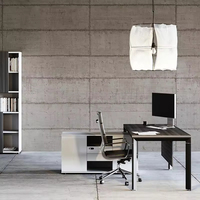 Scrivania Direzionale di Lusso di Alta Gamma, Ecologica e Moderna in Legno Resistente e Regolabile di Design per Ufficio per Boss, CEO e Manager