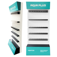 Quincaillerie personnalisée Présentoir de produits de salle de bain en MDF avec en-tête de marque publicitaire Présentoir de robinet avec support au sol