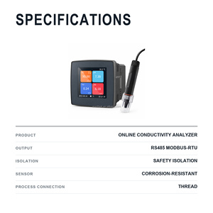 Analyseur de qualité de l'eau multi-paramètres industriel en ligne, moniteur de pH, EC, DO, turbidité, RS485 Modbus-RTU - Product Image 3