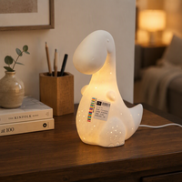 Lampe de chevet LED flexible en céramique en forme de dinosaure pour bébés et enfants, idéale pour la lecture