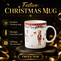 Service de table de Noël en porcelaine : Assiettes, tasses et soucoupes assorties – Coffret cadeau pour les repas de fêtes