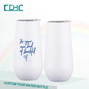 Wholesales sublimation diy 6oz Double wall stainless steel Insulated wine tumbler sublimation wine tumbler with lid