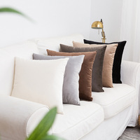 Mode Warna Solid Sarung Bantal Ritsleting Nyaman Lembut Velv Sarung Bantal Sofa Ruang Tamu Dekorasi Rumah Bantal Bantal Polos