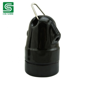 Support de lampe suspendue E27 en porcelaine noire vintage de haute qualité pour luminaire suspendu - Product Image 3