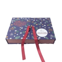 Boîte d'emballage vide et brillante pour biscuits de Noël avec calendrier de l'avent en chocolat 24 noix personnalisée gaufrage écologique en matériaux recyclés