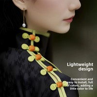 Nouveau Bracelet et Collier à Fermoir Perles Rondes à Grand Trou en Résine Colorée Style Chinois, Accessoires de Bijoux DIY, Perles Libres