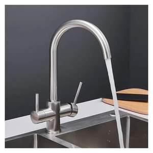 कारखाने की कीमत तीन तरफा 304 स्टेनलेस स्टील रसोई और बाथरूम के उपयोग के लिए गर्म और ठंडे पानी सिंक टैप - Product Image 3