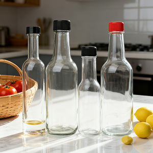 Botella Redonda <span class=keywords><strong>de</strong></span> Vidrio para Salsas con Tapa <span class=keywords><strong>de</strong></span> Rosca, para Salsas, Vinagre, en Existencia, <span class=keywords><strong>Precio</strong></span> Económico - Product Image 4