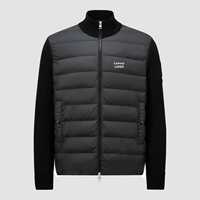 Ventes en gros de sweats d'hiver unisexes personnalisés en duvet, tricotés avec fermeture éclair, veste chaude pour homme, col montant, vestes en duvet tricotées