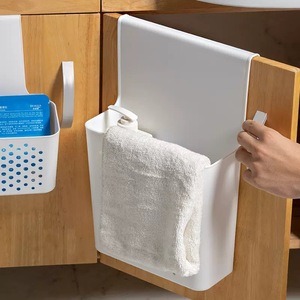 Cesta de almacenamiento colgante para puerta de armario de cocina, organizador montado en la pared, tamaño rectangular, pequeño y grande, para almacenamiento en cocina y baño - Product Image 3