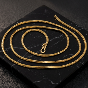 Collar de Cadena de Espiga de Serpiente Chapado en Oro Micro de 14K, 18K, 24K de Latón al por Mayor, Diseño Moderno y de Moda - Product Image 1