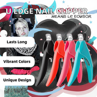 Outils professionnels pour l'art des ongles en acier inoxydable coloré, coupe-ongles en forme de U, coupe-ongles pour faux ongles, manucure, type spécial pour les doigts