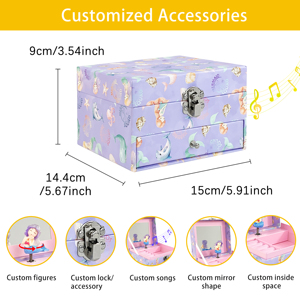 Cajas de Música de Papel Ecológicas al por Mayor, Diseño de Melodía Personalizado, Organizador de Joyas Musical, Precio de Fábrica - Product Image 4