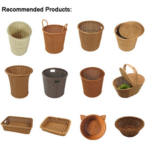 Cestino portaoggetti rettangolare per <span class=keywords><strong>pane</strong></span> alimentare in <span class=keywords><strong>plastica</strong></span> di vimini intrecciato a mano in PP di vendita caldo personalizzato - Product Image 6