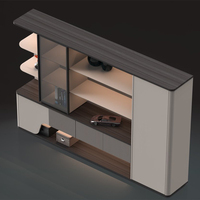 Armoires de bureau de style moderne, combinaison de design, tiroirs simples, armoires de classement en bois avec éclairage LED