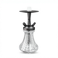 Ensemble complet de chicha en verre arabe de luxe avec sac de transport, kit de fumage portable pour narguilé