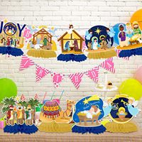 9 Centros de Mesa de Panal de Abeja con Diseño de Natividad, Decoraciones Religiosas para Fiestas de Navidad, Centros de Mesa de Natividad de Jesús para Cumpleaños