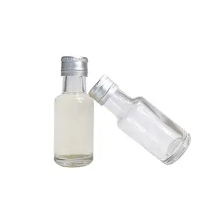 Mini botella de vidrio transparente para licor y licores, con tapa de aluminio a prueba de manipulaciones, 30ml