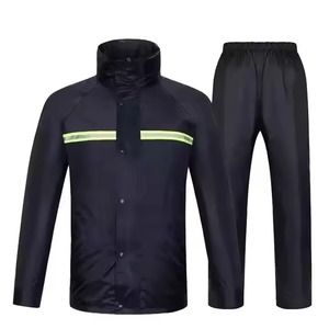 Impermeable para Hombre, Chaqueta de Motocicleta Negra, de Poliéster, para Exteriores, con Franjas Reflectantes - Product Image 3