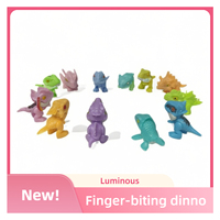 Offre Spéciale : Figurines miniatures de dinosaures en plastique ABS, phosphorescentes et qui mordent les doigts, dans un sachet surprise, emballage flowpack, jouet cadeau