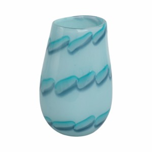 Vaso in vetro con motivo testurizzato blu, decorazione per la casa, per soggiorno, ingresso, consolle, centrotavola - Product Image 3