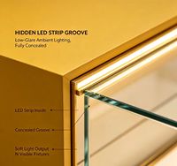 Vitrine de présentation de bijoux de luxe avec éclairage LED, couleurs personnalisables et design mural pour les magasins de détail