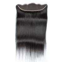 Lot de mèches de cheveux naturels lisses, fermeture frontale, emmêlée et nuancier, haute qualité
