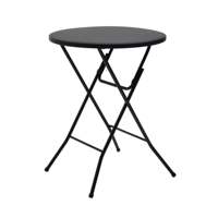 Table pliante ronde haute noire de 31 pouces pour cocktails