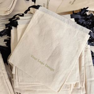 Vente en gros de petites pochettes cadeaux en coton avec cordon de serrage, sacs en tissu de coton doux personnalisés, anti-poussière, pour l'emballage de bijoux et de cadeaux - Product Image 6