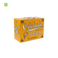 Boîte à vin en carton personnalisée avec logo, 6, 12, 24, 26, 48 emballages, poignée portable, emballage en papier ondulé, boîte à bière pour 12 canettes