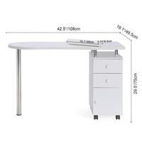 Mobilier de salon moderne Table de nail art en bois pour manucure dans la chambre ou le salon Mesa De Manicura