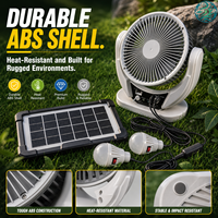 Ventilateur sur pied portable rechargeable de 6 pouces à énergie solaire pour la maison et le refroidissement extérieur