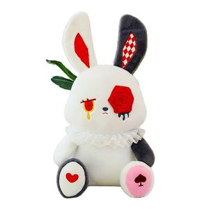 Prezzo all'ingrosso coniglietto peluche bambola di <span class=keywords><strong>coniglio</strong></span> di Halloween decorazione Goth peluche rosa scuro <span class=keywords><strong>coniglio</strong></span> triste - Product Image 2