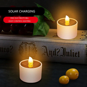 Petit panneau <span class=keywords><strong>solaire</strong></span> sans flamme étanche IP65 pour l'extérieur Bougies chauffe-plat LED de jardin rechargeables pour la décoration de la maison et des fêtes - Product Image 6