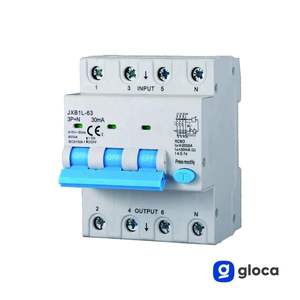 Disyuntor Diferencial Gloca 3P+N 30mA 380V 16A Clase A 6KA - Product Image 3