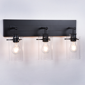 Modern Minimalist Silver Metal & Clear Glass Bathroom Wall Light (2/3/4 Heads)<b>Vanity</b> Light for <b>Mirror</b> - Product Image 5