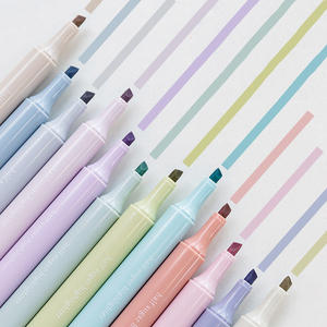 Ensemble de surligneurs créatifs à pointe souple pour étudiants, marqueurs colorés, papeterie, 4 couleurs/ensemble - Product Image 5