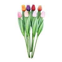 Vente en gros de fleurs de tulipes hollandaises réalistes de 36 cm de long, fleurs de tulipes d'intérieur