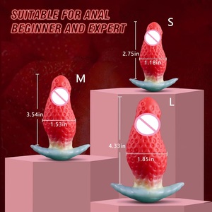 Strawberry Shape <b>Silicone</b> Anal <b>Butt</b> <b>Plug</b> Sex Toy for Men and Women - Product Image 4