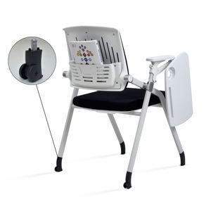 Silla de Entrenamiento Moderna de Malla con Tablero de Escritura Integrado y Mesa de Conferencias, Plegable y Apilable para Uso en la Sala de Estar - Product Image 1