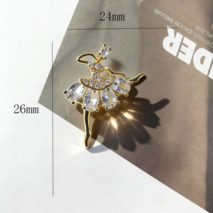 <b>Crystal</b> Ballerina <b>Stud</b> <b>Earrings</b> With Zircon Inlay For Everyday Wear - Product Image 4