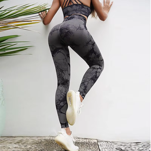 Hot Girl cintura alta sin costuras Scrunch Butt Tie Dye Gym Leggings Booty Butt Lift Yoga Wear Fitness Workout Pants - Product Image 2
