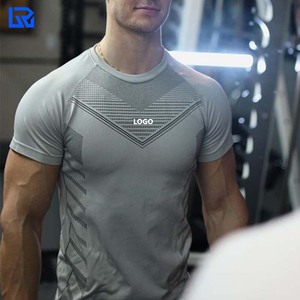 Tùy Chỉnh Hoạt Động Mặc Người Đàn Ông Nén Áo Sơ Mi Khô Nhanh Chóng T-Shirt Tập Thể Dục Thể Thao T-Shirt Cho Nam Giới - Product Image 4