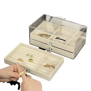 Jewelry Box Acrylic Ring Earrings Stud Necklace Box Bracelet Storage Box First Jewelry High-grade Exquisite Display Plate