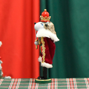 Figurine Casse-Noisette Roi Souris en Bois en Gros, Soldat Casse-Noisette Roi Rat à Cape Rouge, Ornement Classique de Table de Noël - Product Image 4