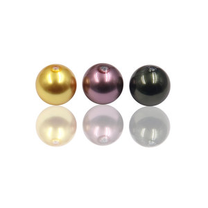 Perlas de perlas del Mar del Sur de <span class=keywords><strong>10mm</strong></span> y 14mm de alta calidad, perlas de cristal sueltas doradas para la fabricación de joyas con medio agujero - Product Image 3